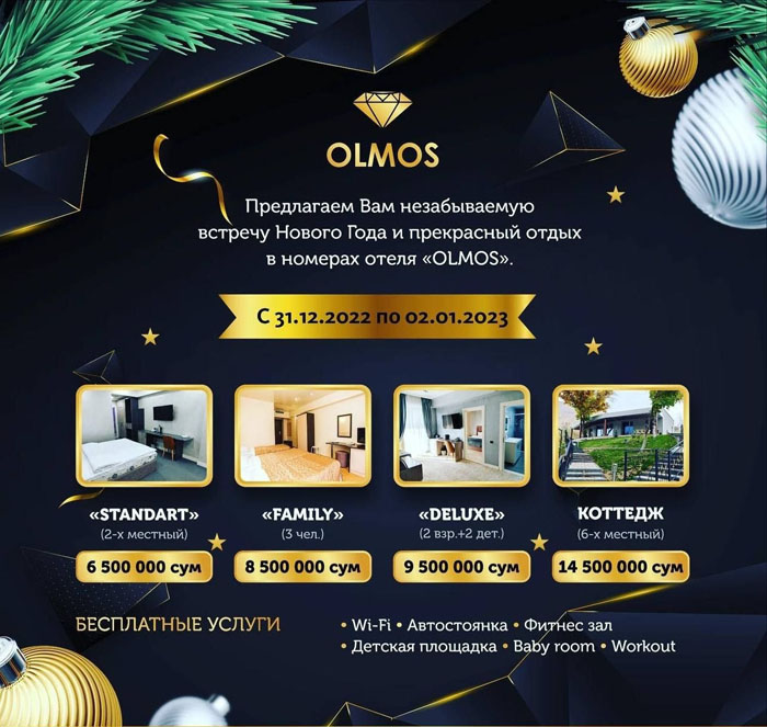 Новый год в отеле OLMOS в Горах Хумсан